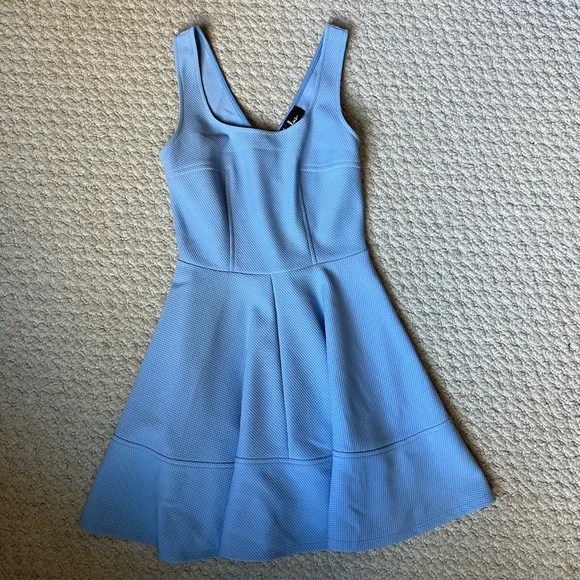 Lulu's Light Blue Textured Dress-M - Picture 1 of 6